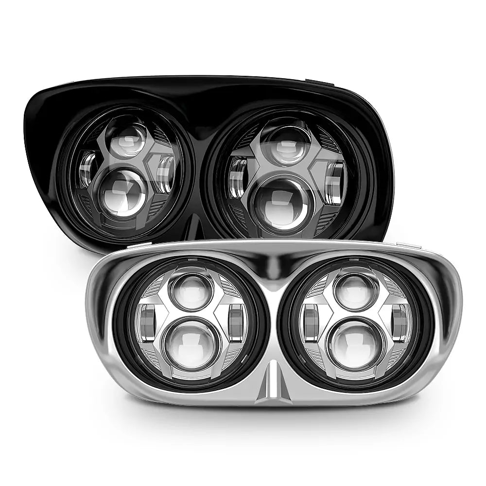 High-Performance Dual LED Headlight for Harley Road Glide 2004-2013 - Brighter & Safter Night Riding - Perfect for Cruising & Long-Distance Motorcycle Tours