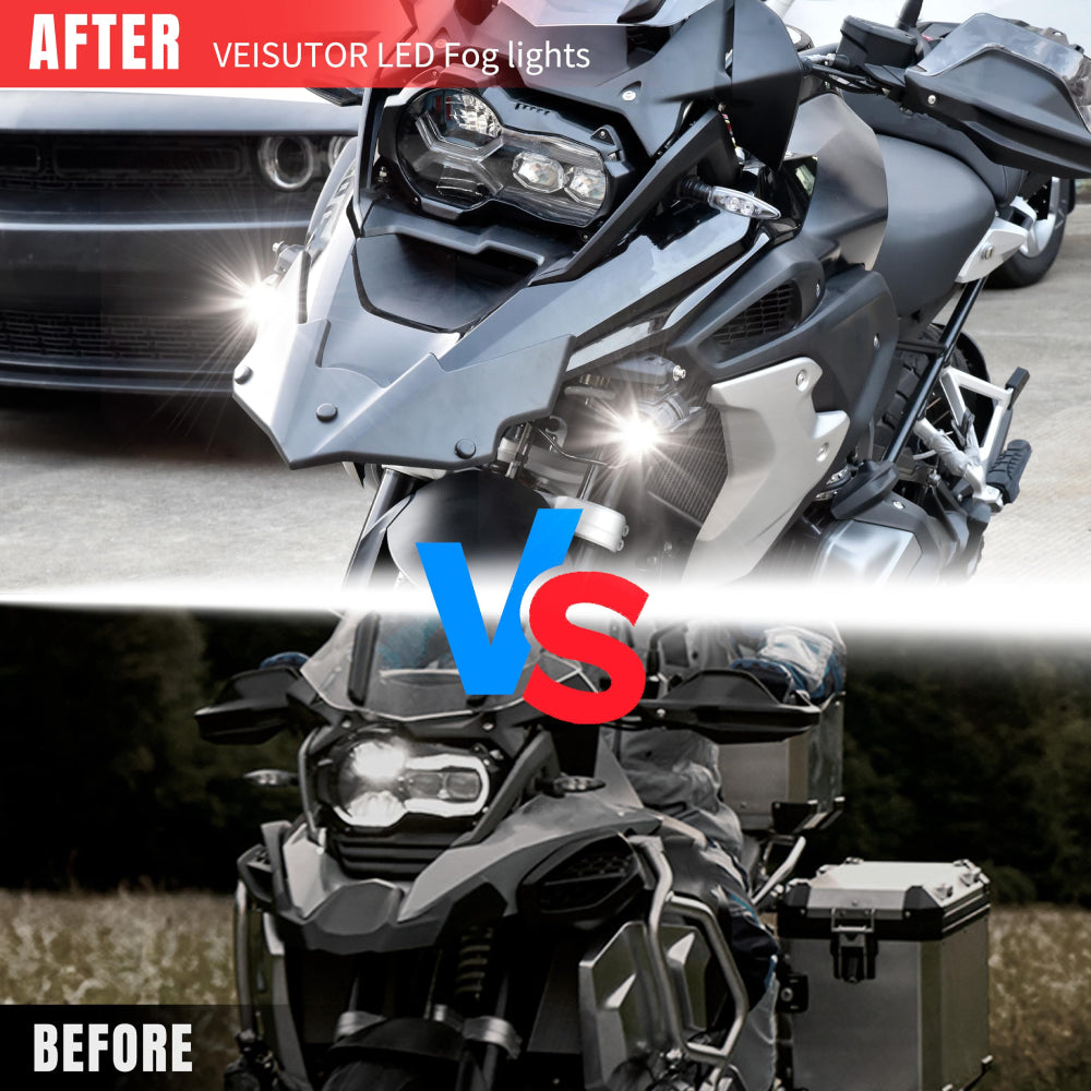 40W LED Auxiliary Lights for BMW Motorcycle K1600 R1200GS R1100GS F700GS ADV - Waterproof Off-Road Driving Lights Kit for Night Riding & Adventure Touring