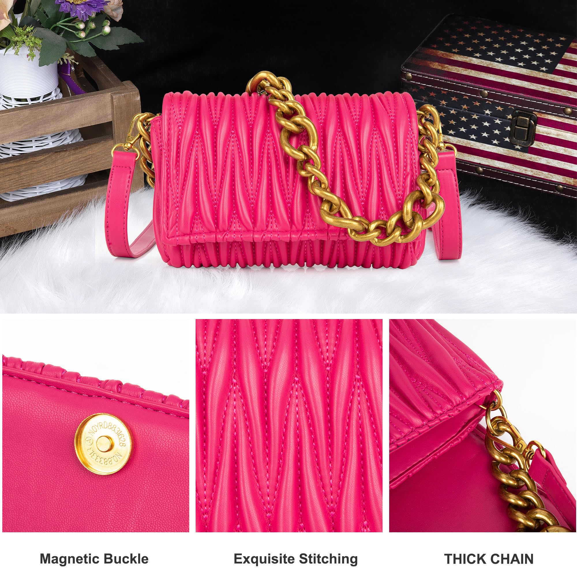 Montana West Quilted Crossbody Bag for Women - Stylish Small Purse with Top Handle - Perfect for Work, Travel & Everyday Use
