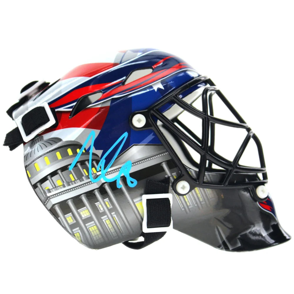 Logan Thompson Autographed Washington Capitals Mini Goalie Mask - Signed NHL Hockey Helmet with IGM COA - Perfect for Hockey Fans, Collectors & Sports Memorabilia Displays