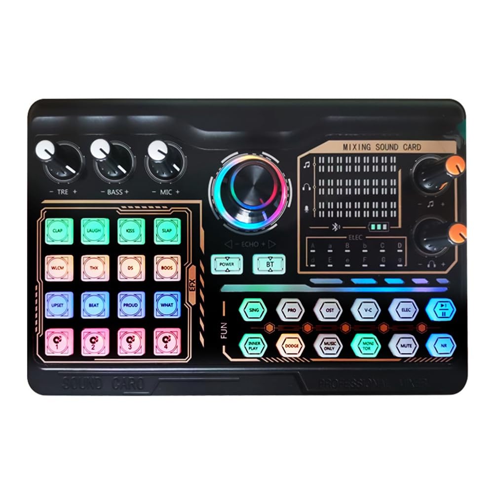 Youdefa P300 Professional Podcast Live Sound Card for PC, Smartphone, Laptop - Ideal for Vlog Recording, Live Streaming, and Studio Production