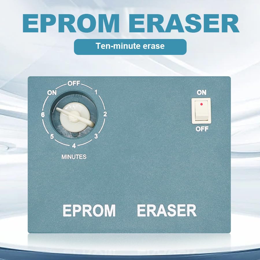 EPROM Eraser Machine with UV Light Timer - Semiconductor Chip Data Eraser for IC, Wafer & Multiple EPROMs - Perfect for Electronics Repair Labs & DIY Projects
