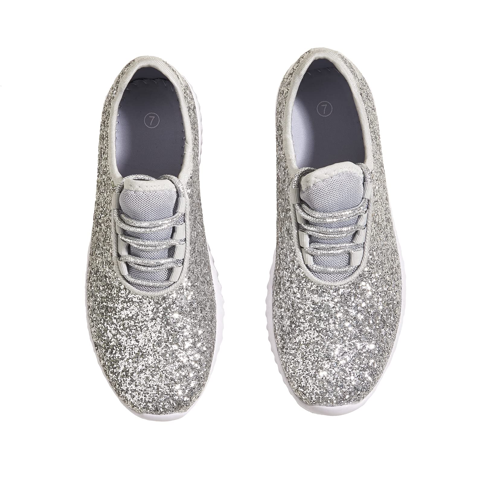 K KIP WOK Women's Fashion Glitter Slip-On Sneakers - Lightweight Running Shoes for Walking, Tennis & Casual Wear | Perfect for Gym, Workout, Travel & Everyday Use