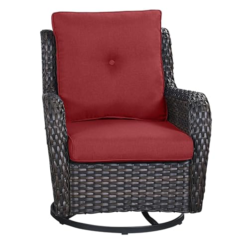 Brown Wicker / Red Cushion