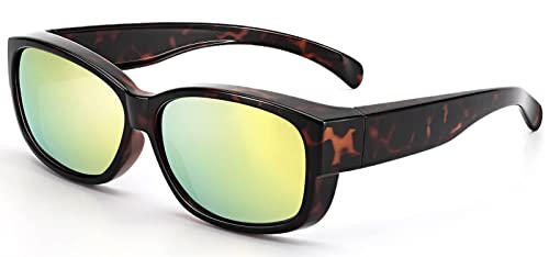 Tortoise Frame Gold Mirrored Lens