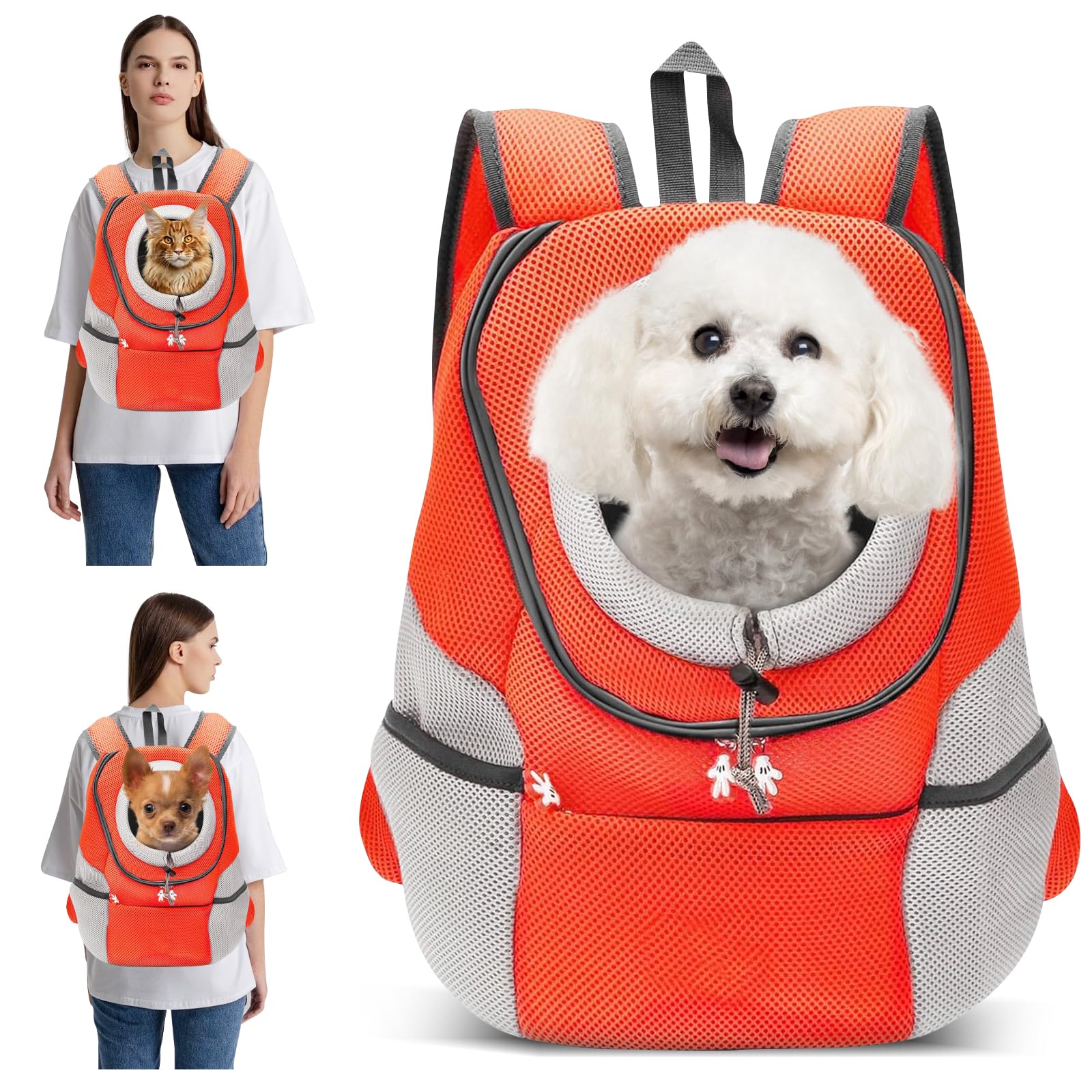 Dog Backpack Carrier for Small Dogs & Cats - Breathable Pet Travel Backpack with Safety Leash | Perfect for Hiking, Air Travel & Outdoor Adventures