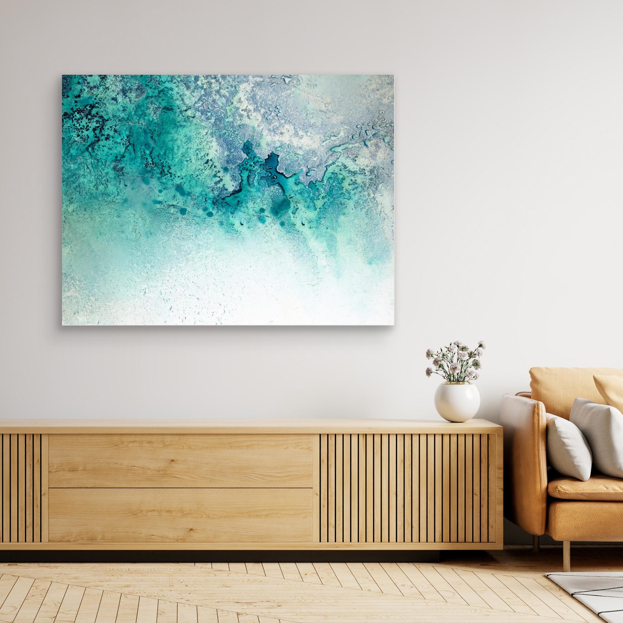 Turquoise Whispering by Petra Meikle De Vlas - Premium Canvas Art Print for Home & Office Decor - Perfect for Living Room, Bedroom or Gift