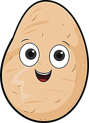 EW Designs Cute Kawaii Baby Vegan Vegetable Fruit Food Cartoon Emoji - Potato Vinyl Decal Bumper Sticker (8