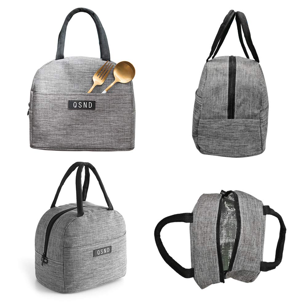 HiPretty 2 Pack Insulated Lunch Bags for Kids & Adults - Leakproof Freezable Lunch Tote for School, Work & Picnics - Gray & Green Reusable Lunch Box for Boys, Girls, Women & Men