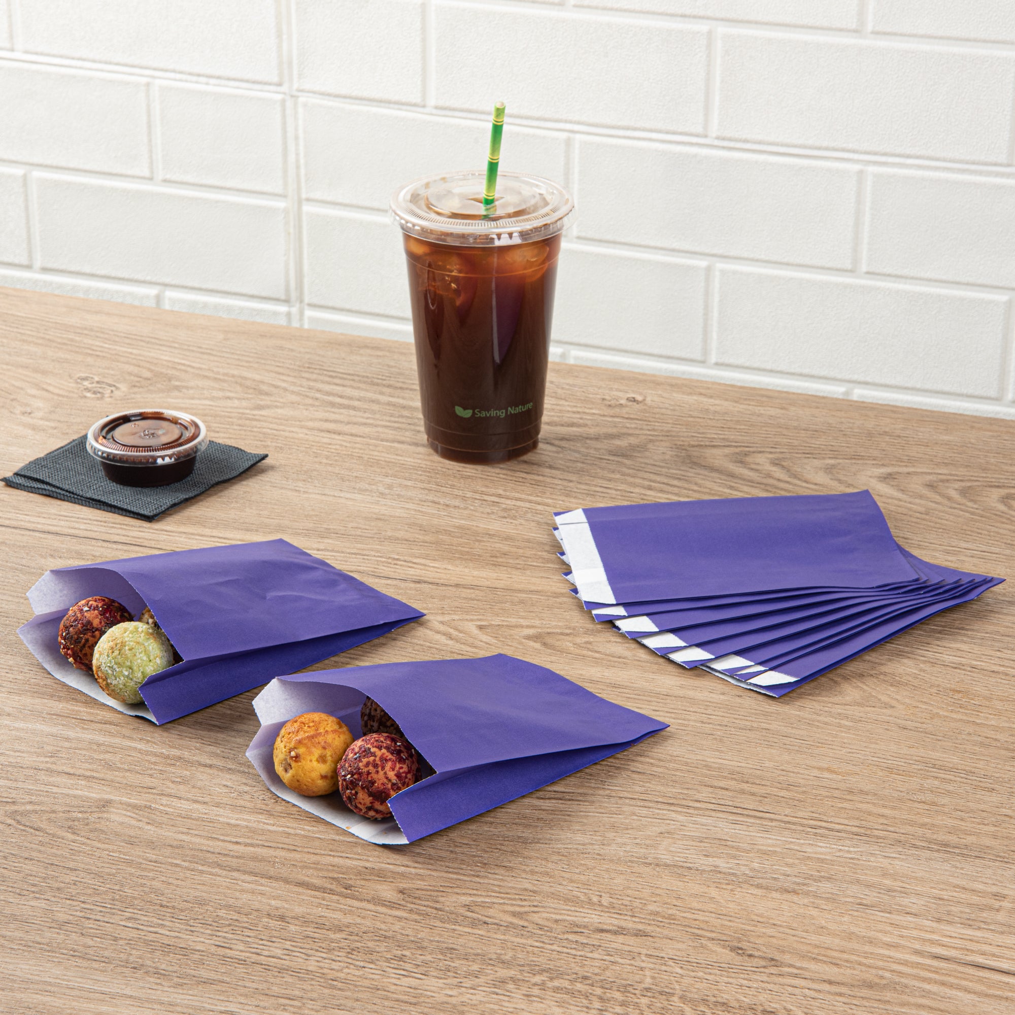 Premium Purple French Fry Bags - 4.25