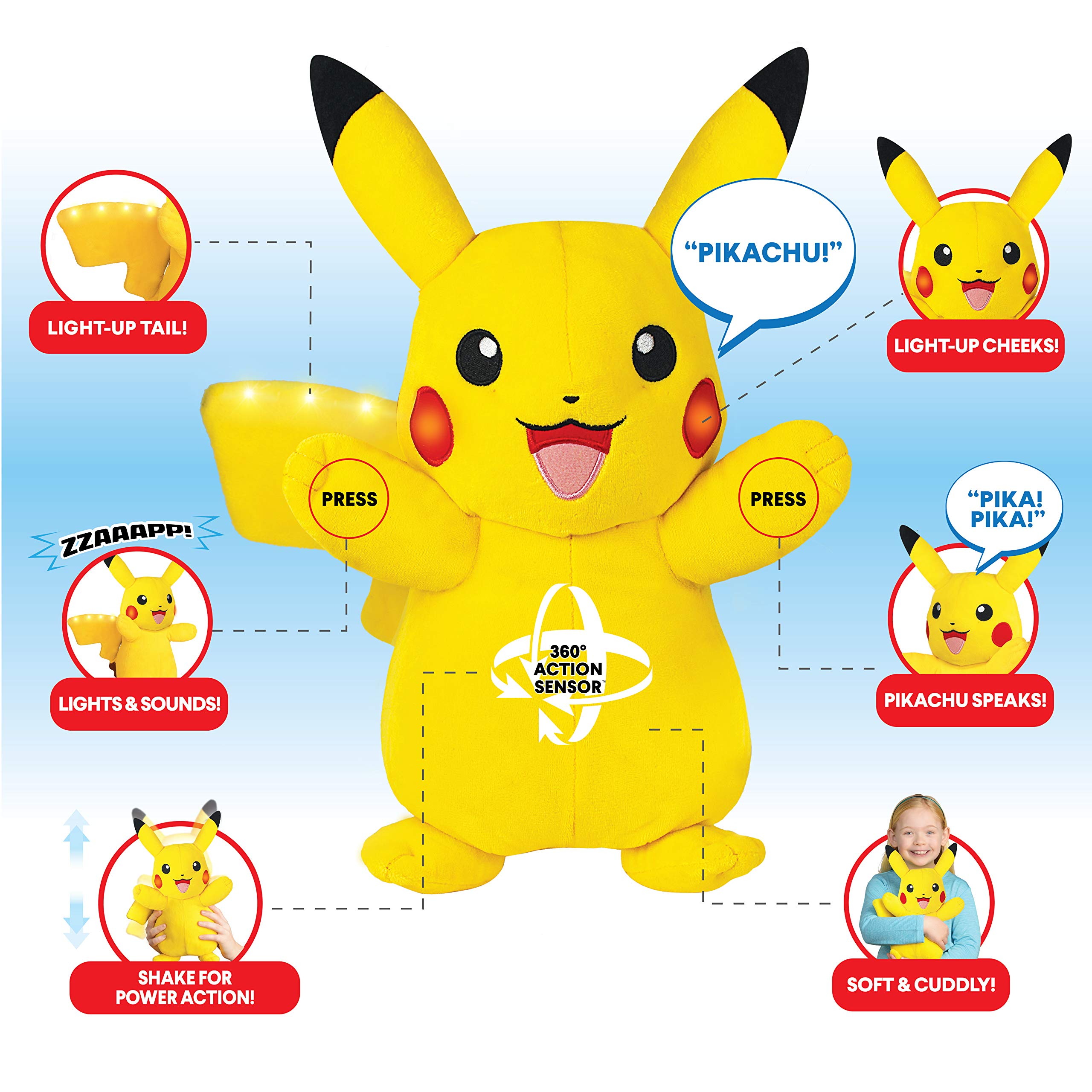 Pokémon Pikachu Plush Toy - Soft Stuffed Animal for Kids & Collectors, Perfect for Gifts, Cuddling & Home Decor