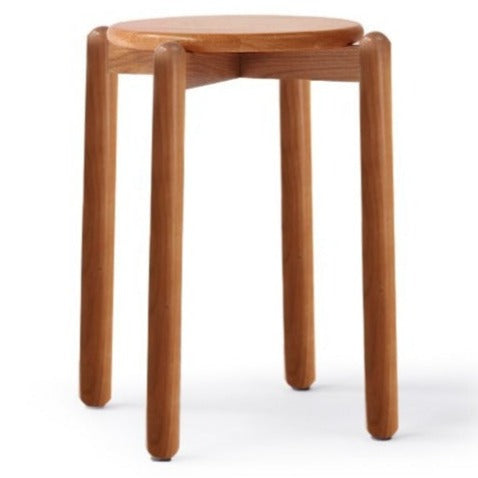 Premium Solid Wood Stackable Stool - Oak, Rubber, Ash, Cherry - Perfect for Home, Office, Kitchen & Outdoor Use