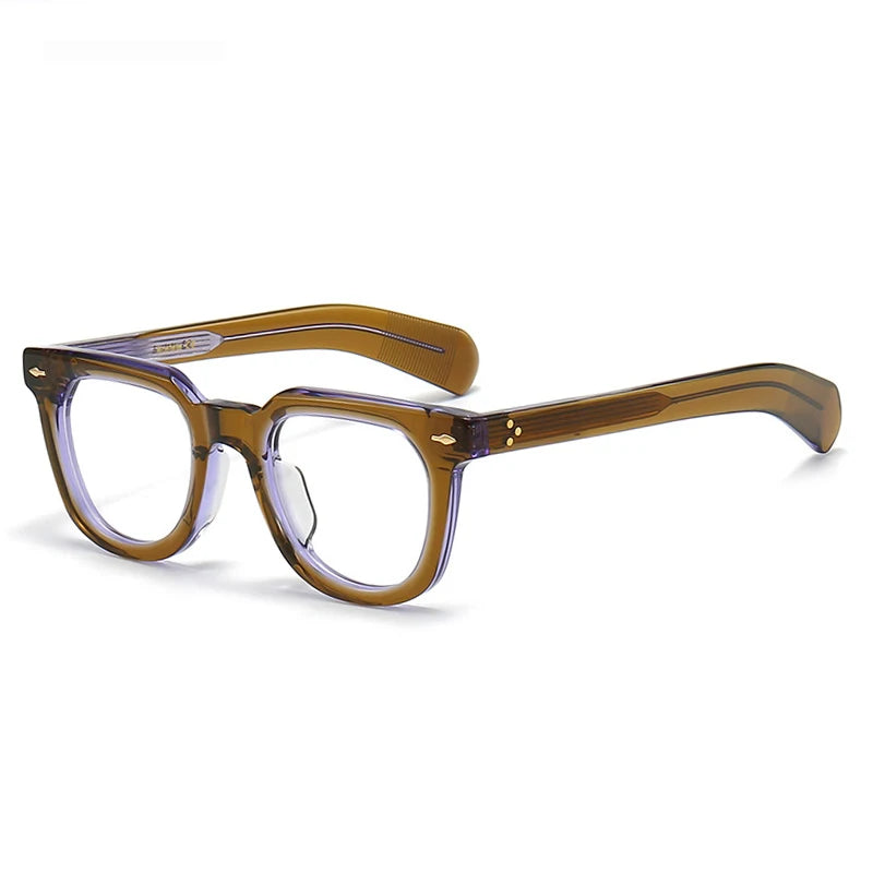 Stylish Black Unisex Square Acetate Eyeglasses Frame 2447 - Perfect for Work, Reading & Fashion Accessories