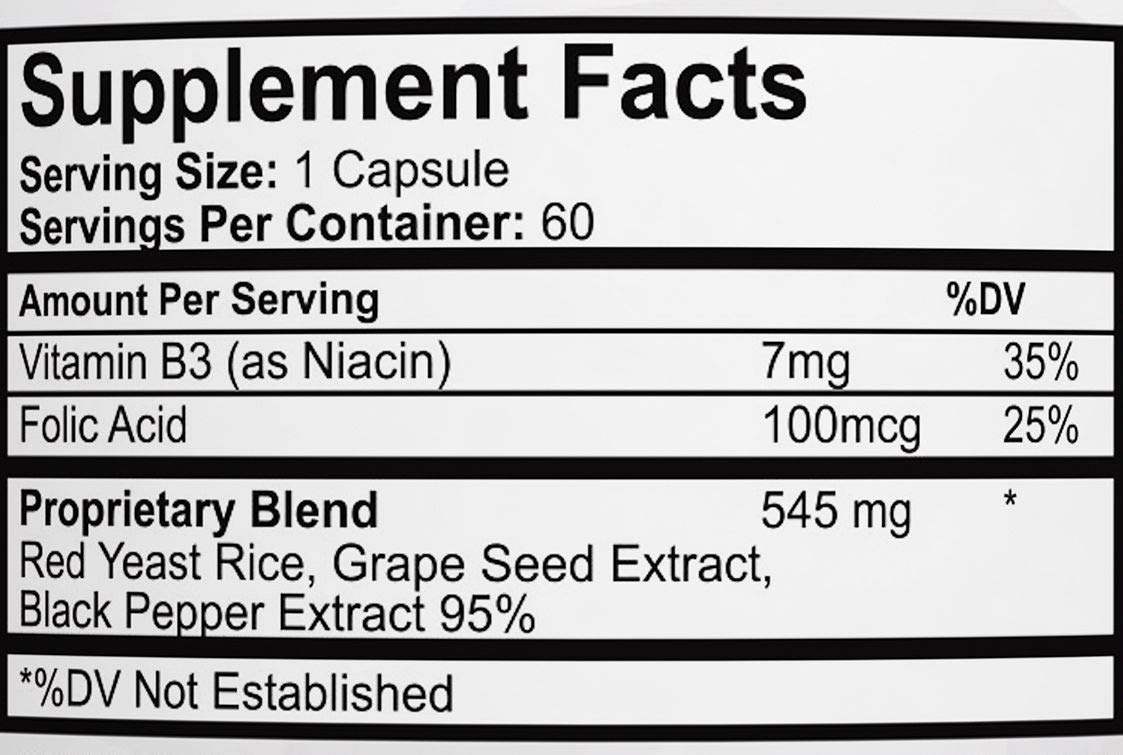 Restore Advanced Lipid Support Supplement - All-Natural Red Yeast Rice, Grape Seed & Folic Acid for Healthy Cholesterol Levels | 90-Day Guarantee | Supports Cardiovascular Health for Active Adults & Seniors