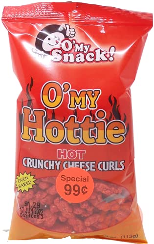 O' My Hottie Hot Crunchy Cheese Curls - Oven Baked 4oz Bag | Spicy Cheese Snacks for Parties, Movie Nights & On-the-Go | Gluten-Free & Delicious