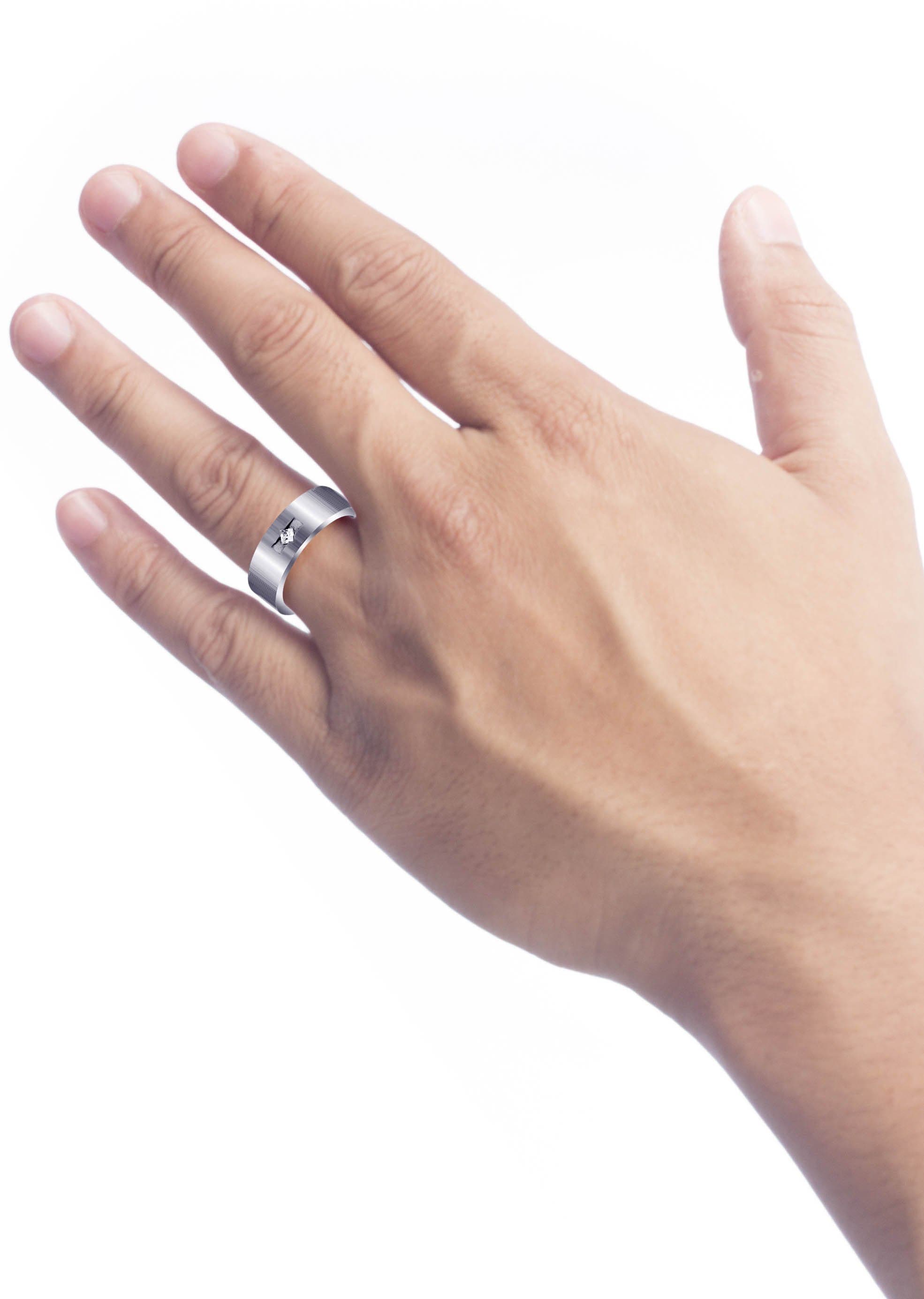 Classic Diamond Men's Wedding Band Ring - 0.1 Carat Solid Gold Band for Him - Perfect for Engagement, Anniversary & Special Occasions