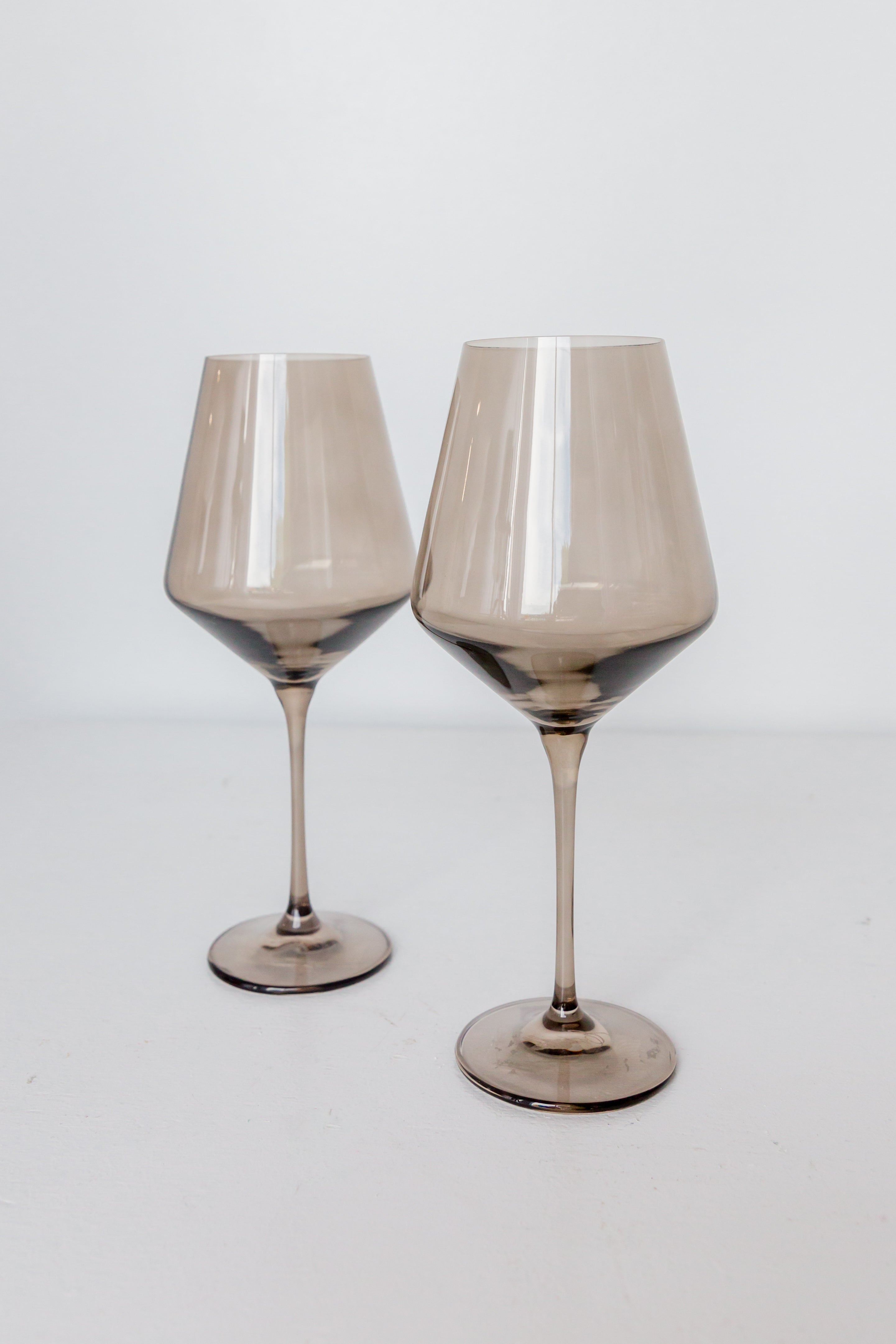 Estelle Colored Wine Glasses Set of 6 - Mocha Mousse (Amber Smoke) for Red Wine, White Wine & Cocktails | Elegant Stemware for Dinner Parties, Weddings & Home Entertaining