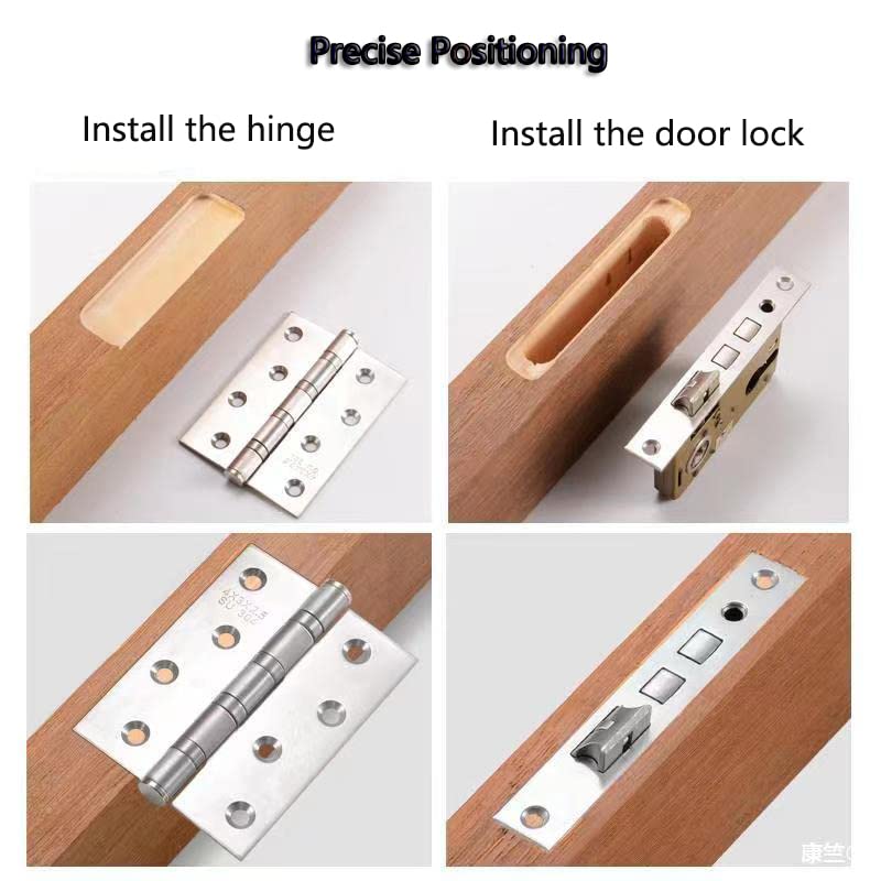 Premium Aluminum Alloy Door Hinge Jig - Professional Woodworking Hole Opener & Slotting Locator for Cabinet & Kitchen Door Installation | Perfect for DIY Home Improvement & Furniture Making Projects