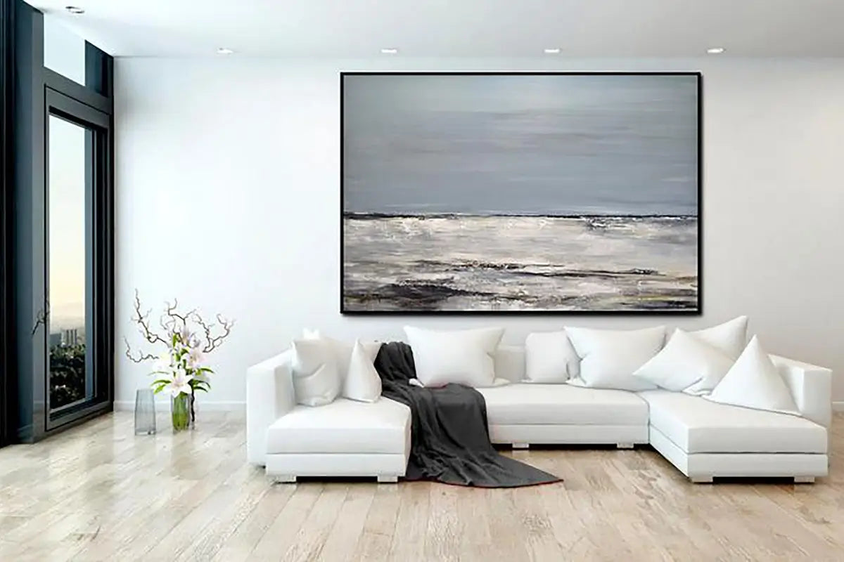 Ocean and Sky Painting #OS 020 - Handmade Canvas Wall Art for Home & Office Decor - Perfect for Living Room, Bedroom, or Office