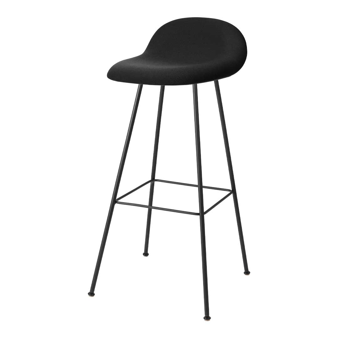 Gubi 3D Bar Stool with Front Upholstery & Center Base - Modern Kitchen Island & Home Bar Stool for Contemporary Dining Spaces