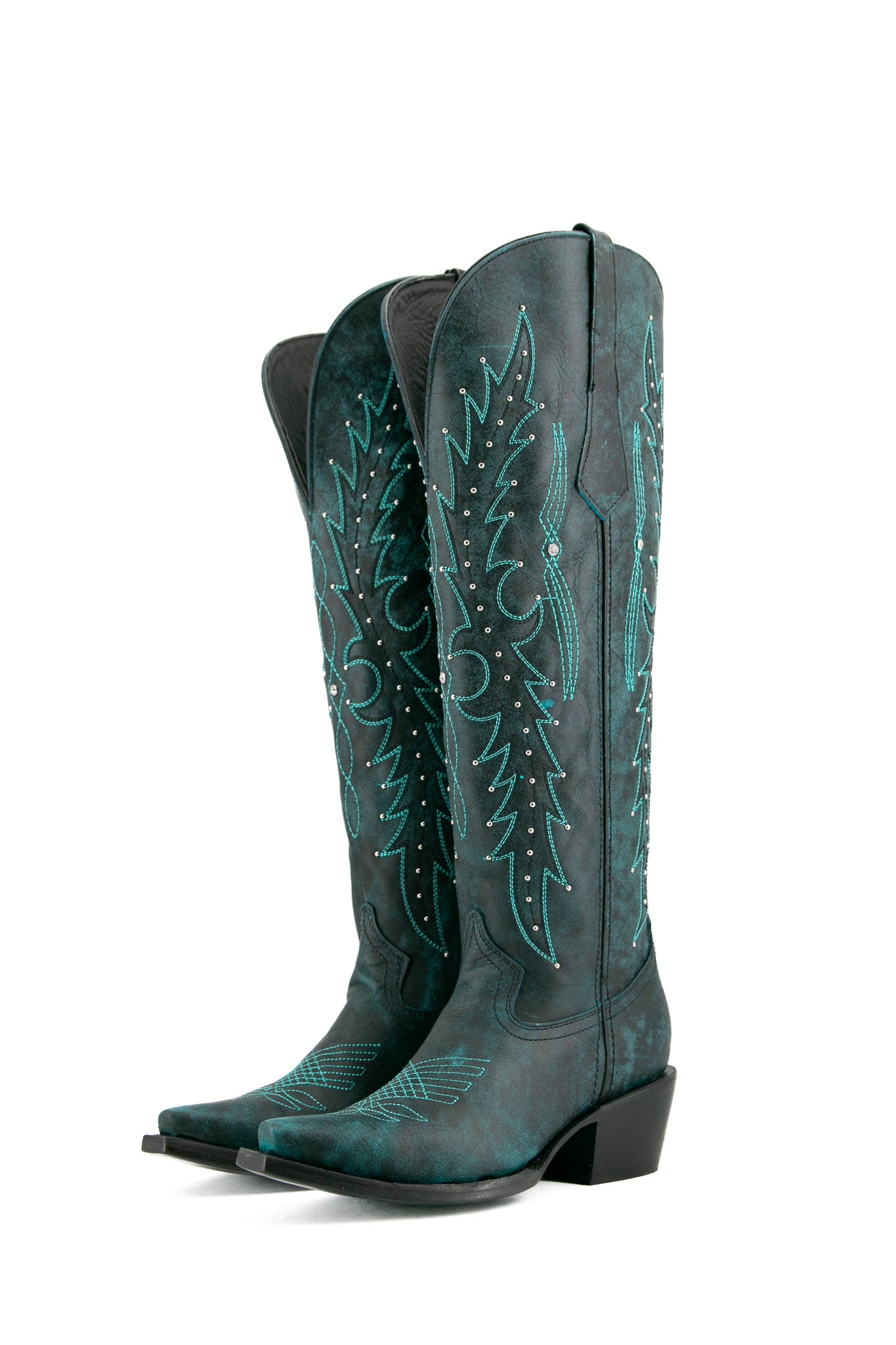 Paulina Women's Tall Wide Calf Cowgirl Boots - Comfortable Snip Toe Western Riding Boots for Country Dancing, Rodeo & Outdoor Activities