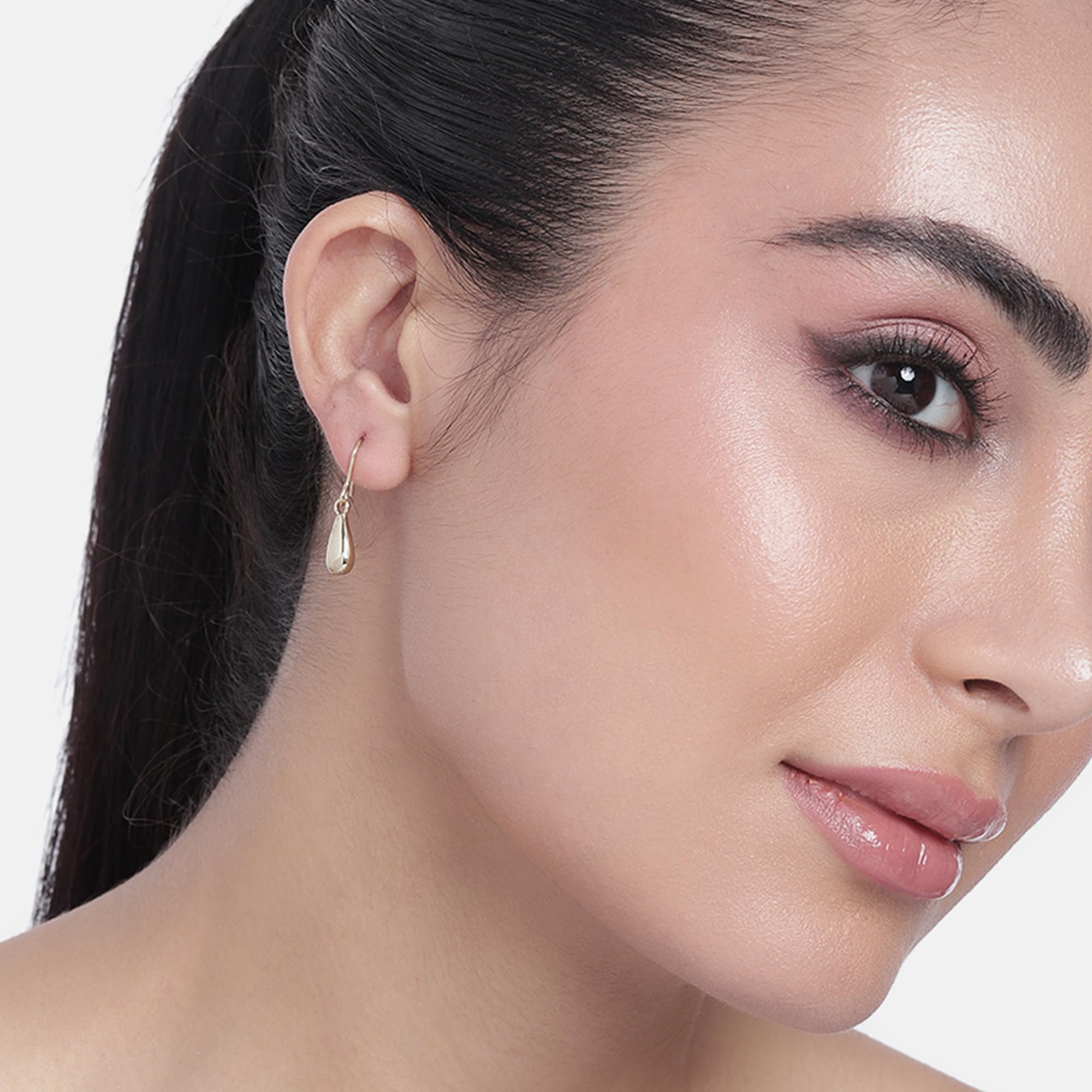 Trendy Gold Plated Fish Hook Earrings for Women - Elegant Designer Jewelry Gift for Girls & Ladies | Perfect for Parties, Weddings & Everyday Wear