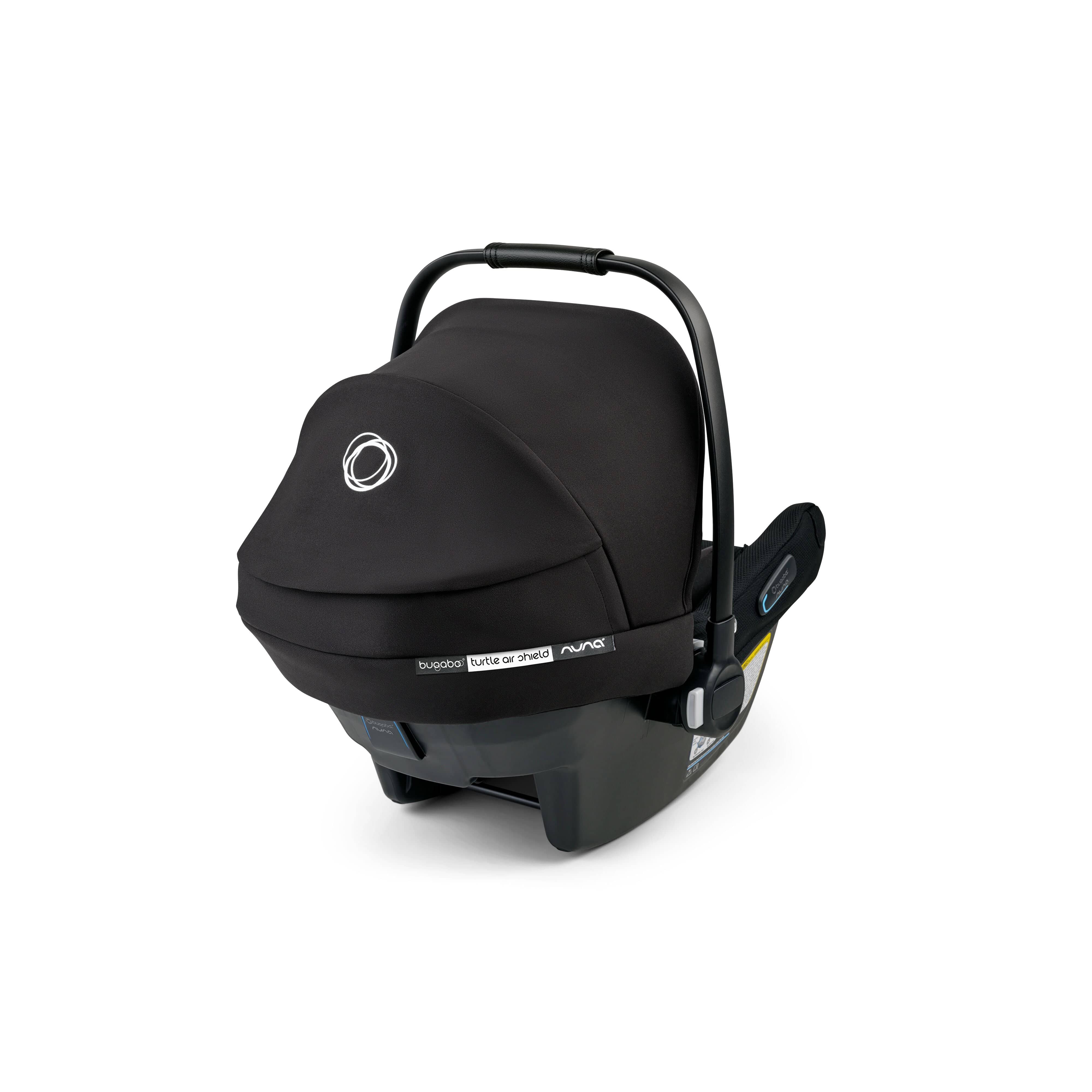 Nuna Bugaboo Turtle Air Shield Car Seat with Base - Black | Safe & Comfortable Infant Car Seat for Newborns | Perfect for Travel & Daily Commutes