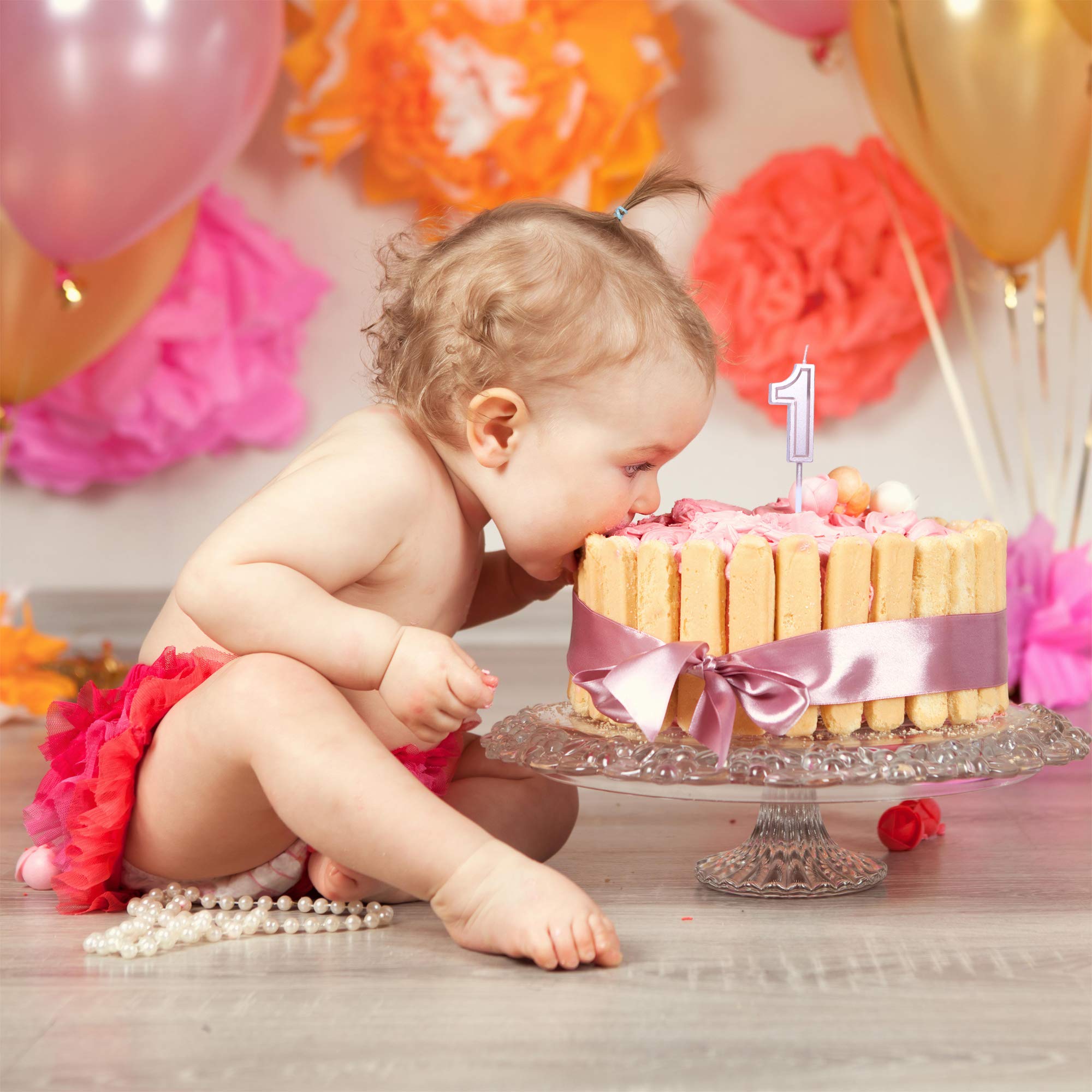 GET FRESH Red Number 5 Birthday Candle on Stick – Elegant Number Five Candles for Birthday, Anniversary & Wedding Cakes – Perfect 5th Birthday Cake Topper for Kids & Baby Celebrations – Decorative Red 5 Candle for Party Decorations, Cakes & Special Occasions