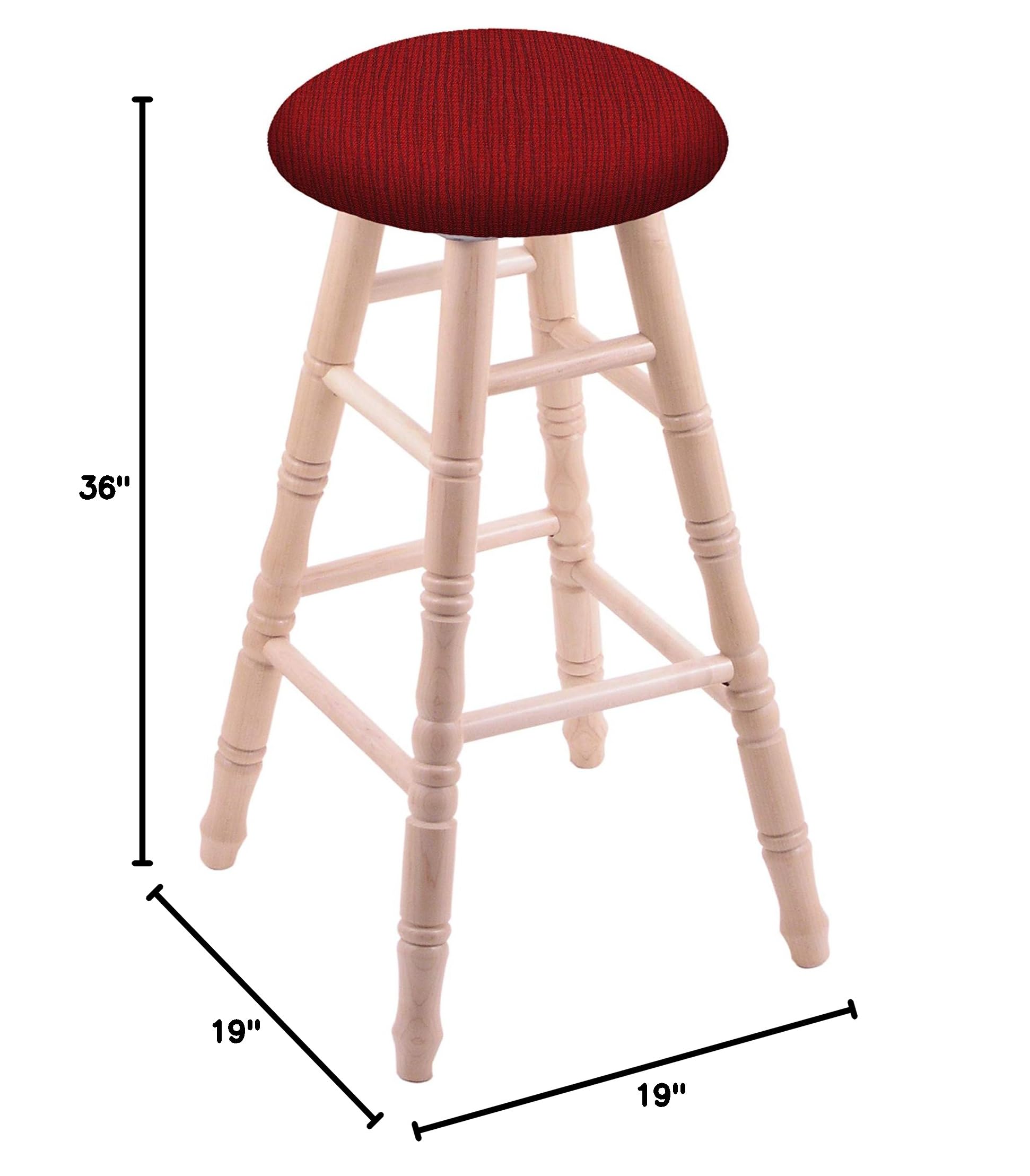 Natural Maple Extra Tall Bar Stool with Graph Ruby Seat - Perfect for Kitchen Islands, Breakfast Bars & Home Pub Decor