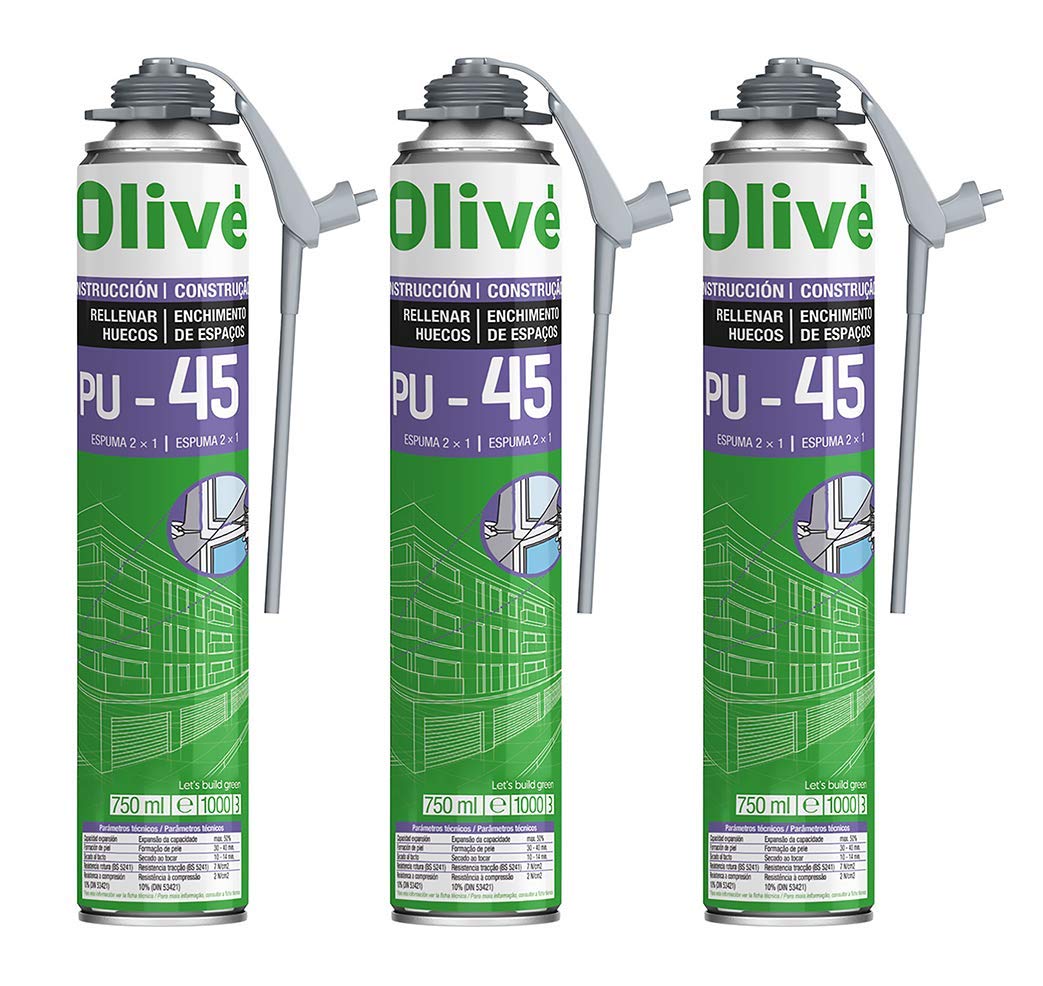 3 Pack Polyurethane Foam Expanding Sealant 750ml - Works with or without Foam Gun, Moderate Expansion for Gaps & Cracks - Ideal for Home Insulation, Window/Door Sealing & DIY Projects