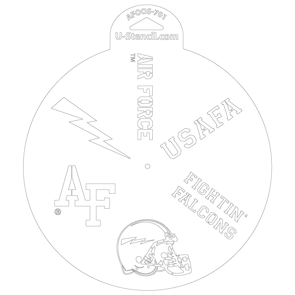 Air Force Small Fanatic Stencil Wheel - Custom Car Decal for Sports Fans & Military Enthusiasts | Perfect for DIY Projects, Car Accessories, and Fan Gear