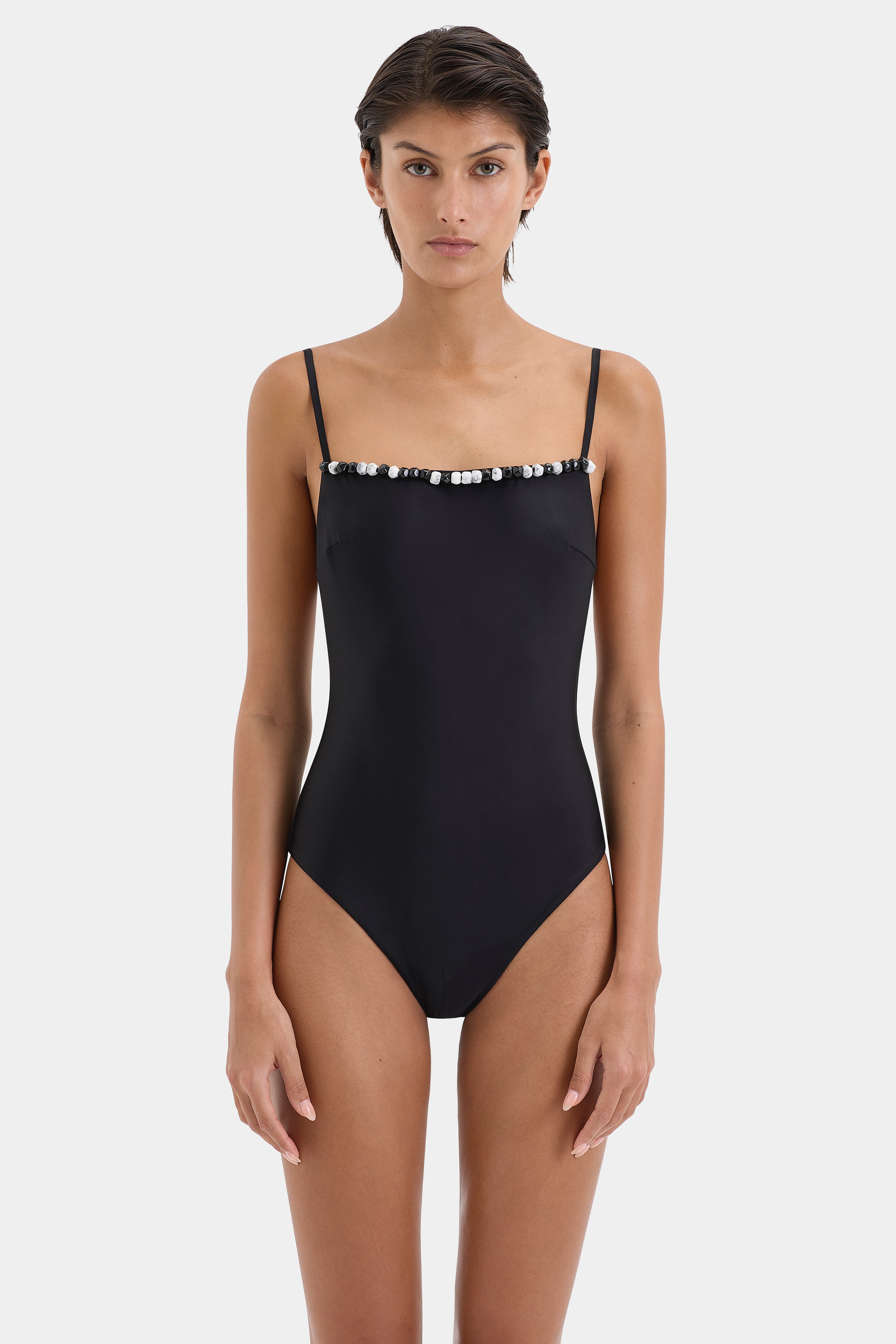 Baci Beaded One Piece Swimsuit - Stylish & Comfortable Women's Bathing Suit for Beach, Pool & Vacation | Fashionable & Sexy Monokini for Summer