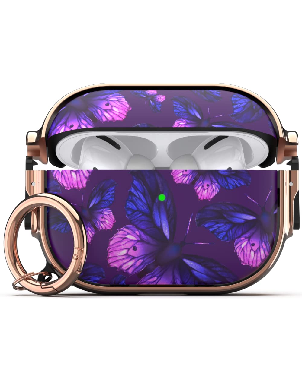 AirPods Pro 2 Case with Lock - Purple Butterfly for Women & Men | Travel Protection