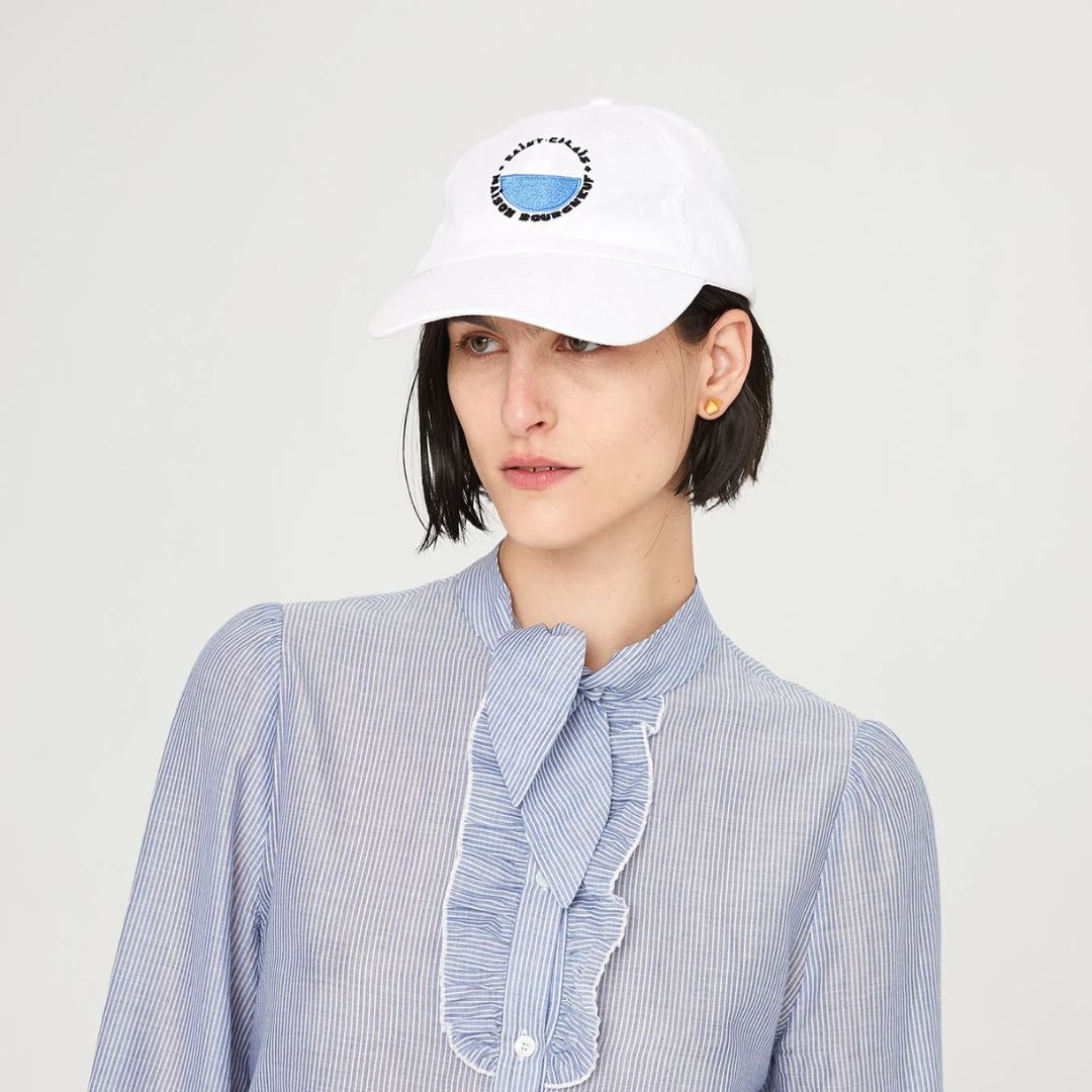 Maison Bourgneuf Baseball Cap for Men & Women - Adjustable White Cotton Dad Hat for Outdoor Sports, Casual Wear & Sun Protection
