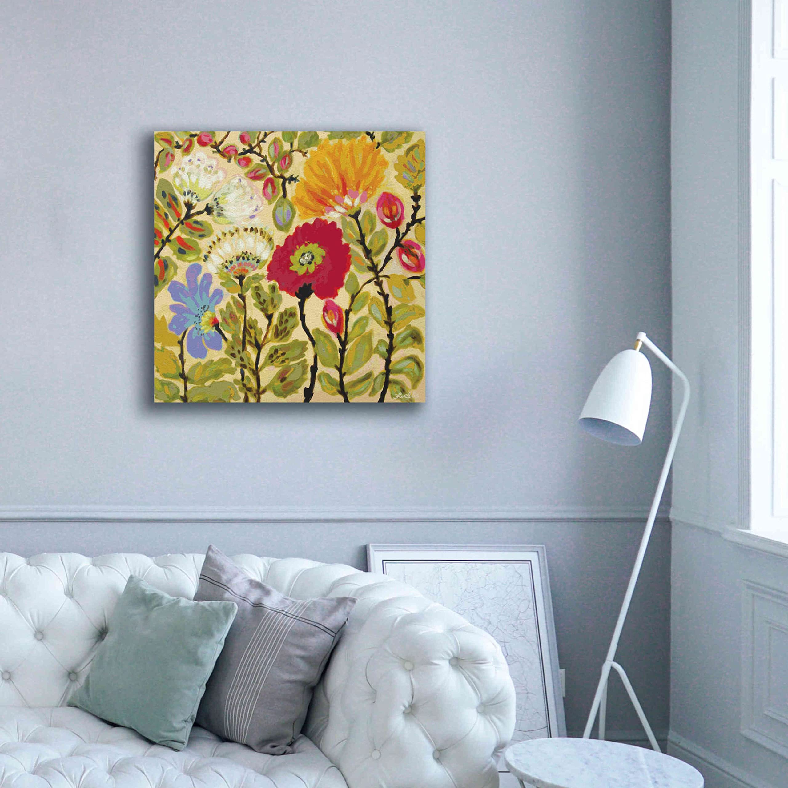 Karen Fields 'Autumn Fresh Garden' Giclee Canvas Wall Art - 37x37 Inch Fall Landscape Painting for Living Room, Bedroom & Office Decor