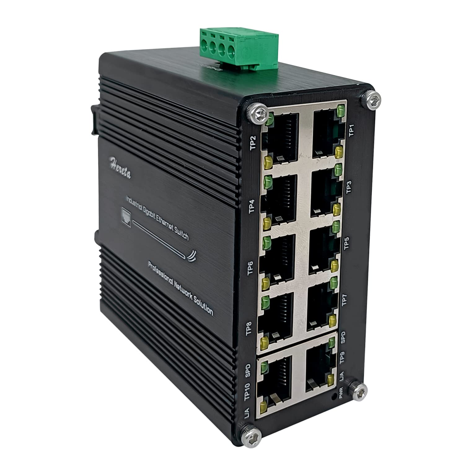 10-Port Industrial Gigabit Ethernet Switch - 10/100/1000Mbps RJ45 with Auto-MDI/MDI-X | Compact & Durable Mini Network Switch for Factory Automation, Surveillance Systems & Harsh Environments