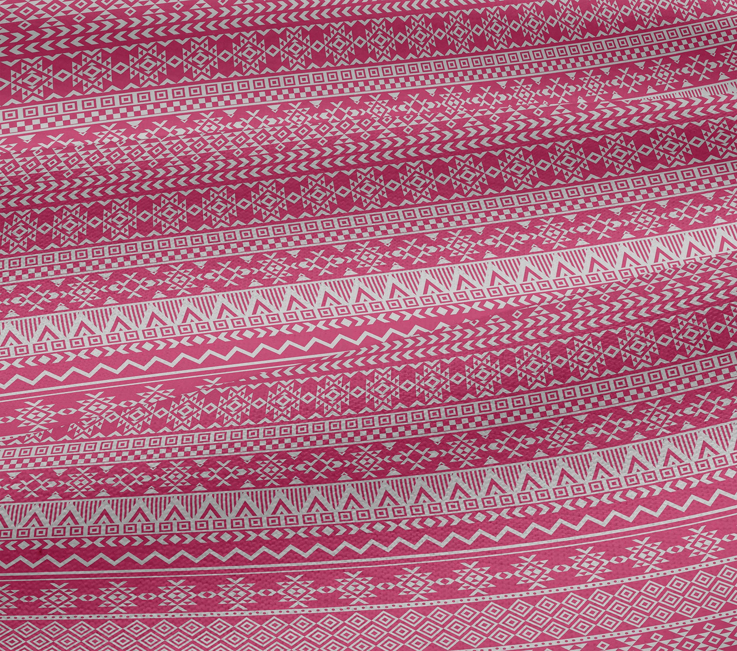 oneOone Cotton Jersey Pink Aztec Tribal Print Fabric by The Yard - 58 Inch Wide Soft Stretchy Material for DIY Dresses, Skirts & Home Decor Projects