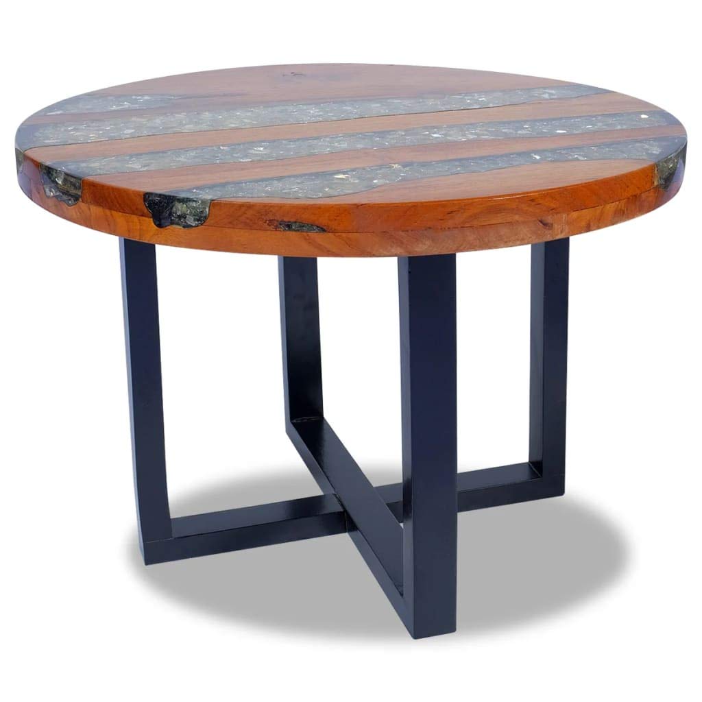 Handmade Solid Teak Wood Round Coffee Table - 23.6