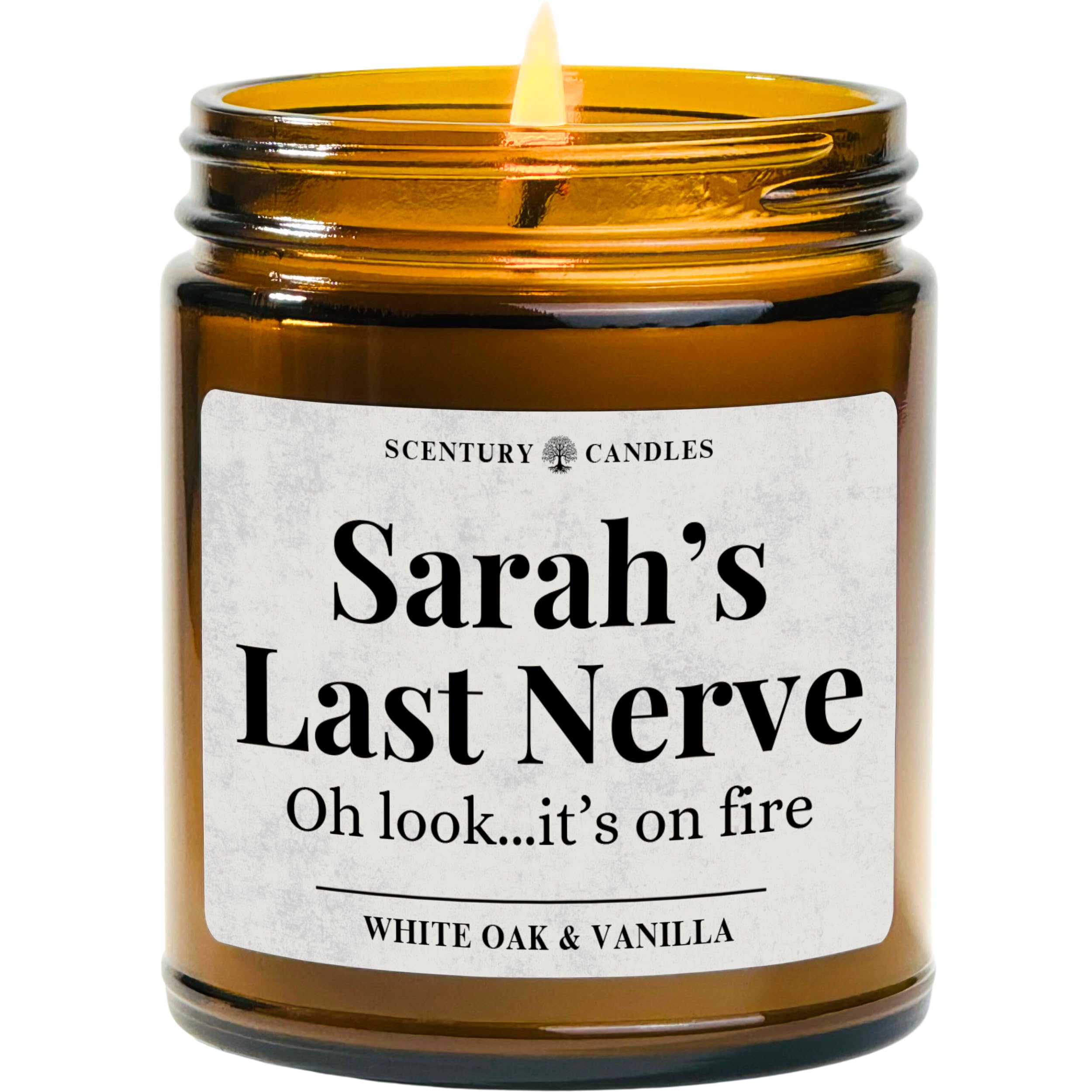 Personalized Last Nerve Scented Soy Candle - Choose Your Fragrance | Custom Birthday Gift for Women & Men | Funny Coworker, Mom & Dad Gift | Handmade in USA | Perfect for Stress Relief, Home Decor & Gag Gifts