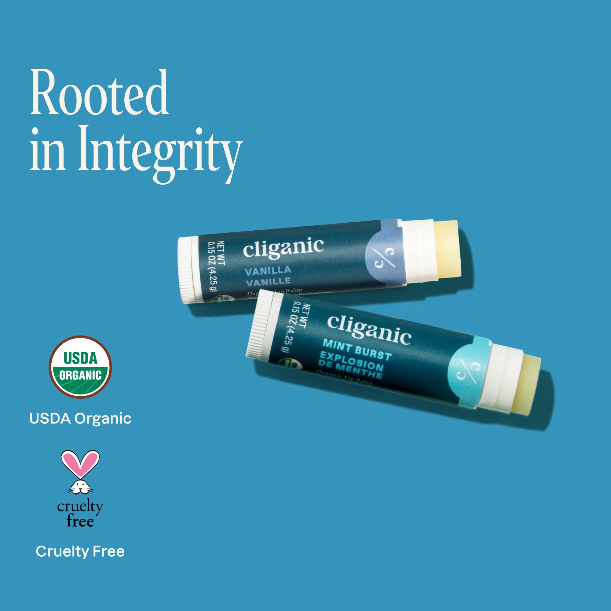 Cliganic USDA Organic Lip Balm 2-Pack, Sweet Mint Flavor - Moisturizing & Healing for Dry, Chapped Lips - Perfect for Winter, Outdoor Activities & Daily Lip Care