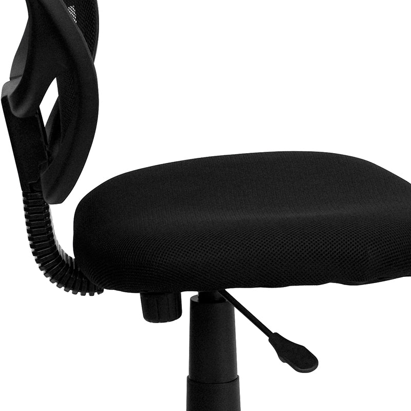 Ergonomic FLASH Neri Low Back Mesh Office Chair with Swivel Base & Curved Square Back - Breathable Mesh Task Chair for Home Office, Gaming & Workspaces