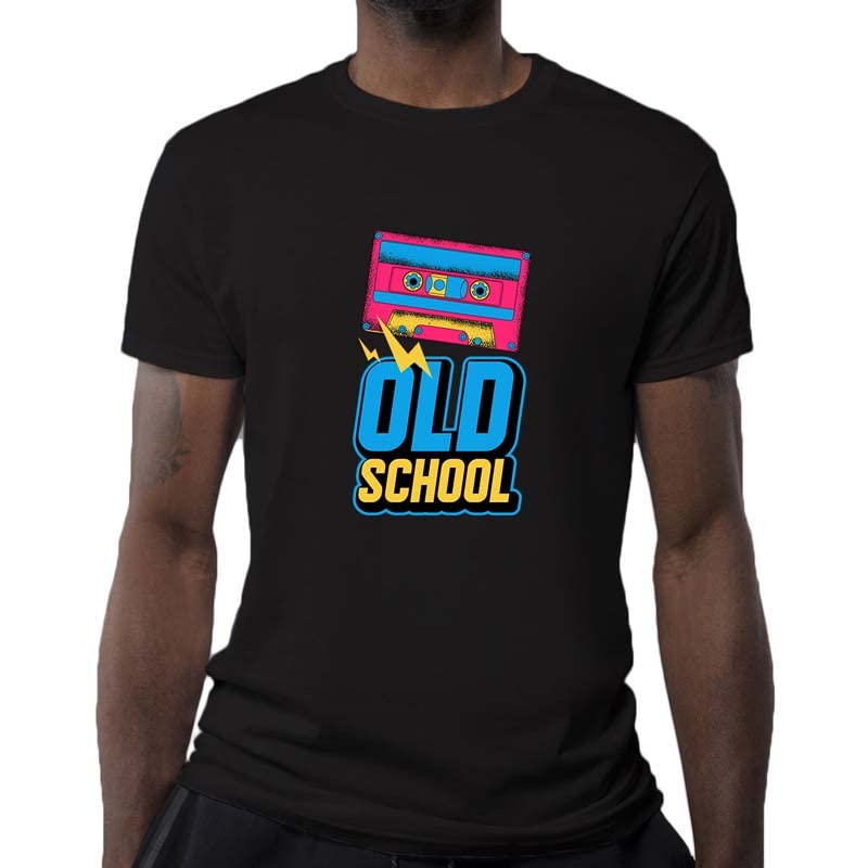 Premium Quality Old School Graphic Tape T-Shirt for Men & Women - Vintage Style Casual Wear for Street Fashion & Everyday Outfits