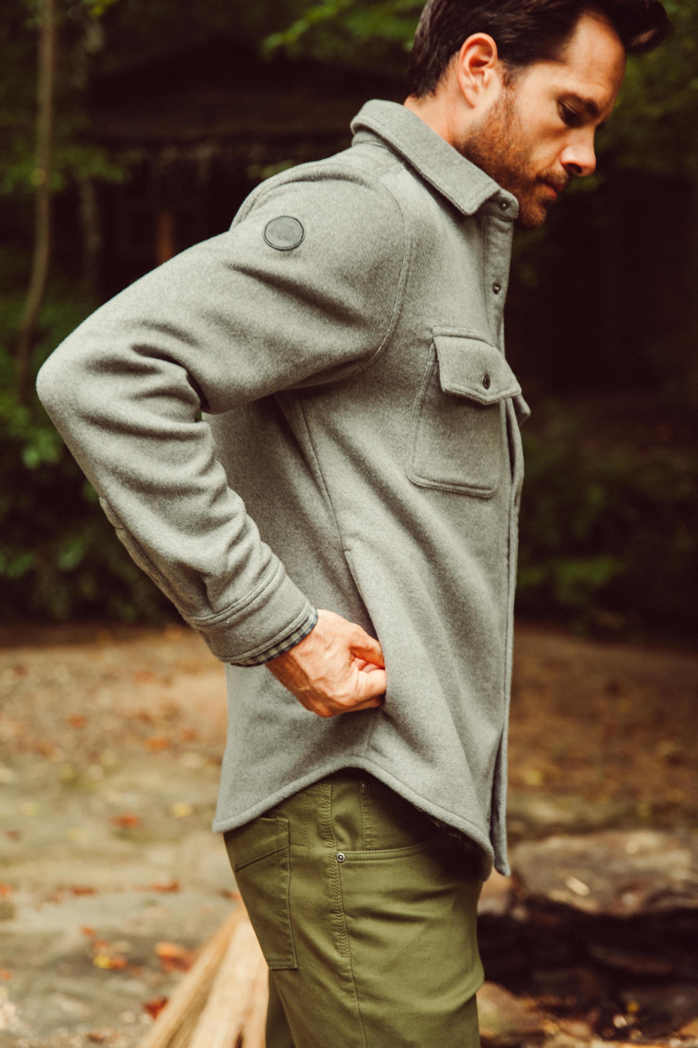Dover Wool Shirt Jacket for Men - Warm Fleece Lined Winter Coat - Outdoor Hiking & Casual Wear