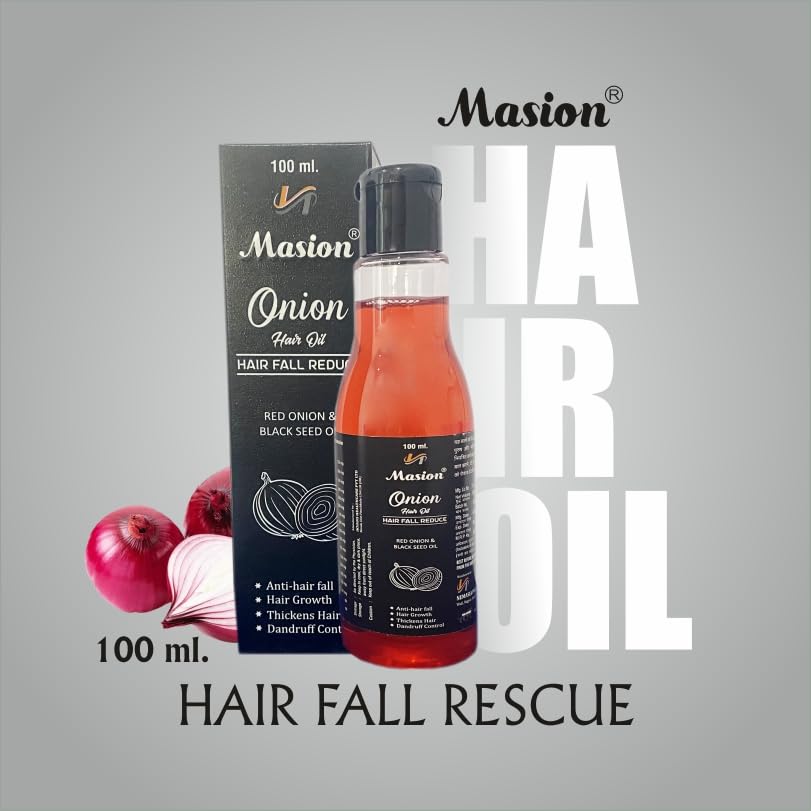 Maison Onion Hair Oil for Hair Growth & Hair Fall Control - 100ml | Natural Hair Care Solution for Thicker, Stronger Hair | Perfect for Daily Use & Scalp Nourishment
