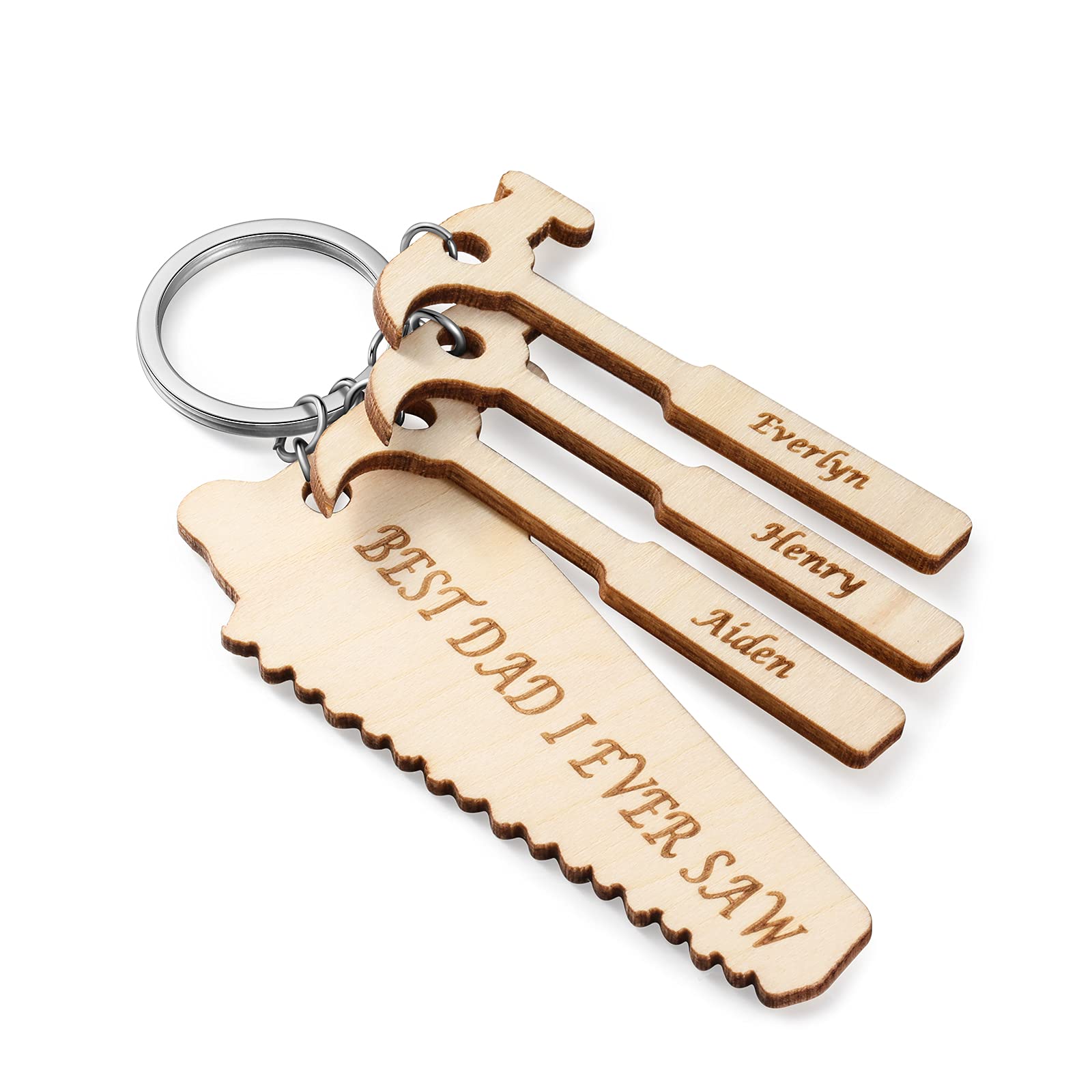 Custom Hammer Keychains for Men - Personalized JewelOra Keychain Gift for Dad, Father's Day, Birthday, or Everyday Carry Accessory