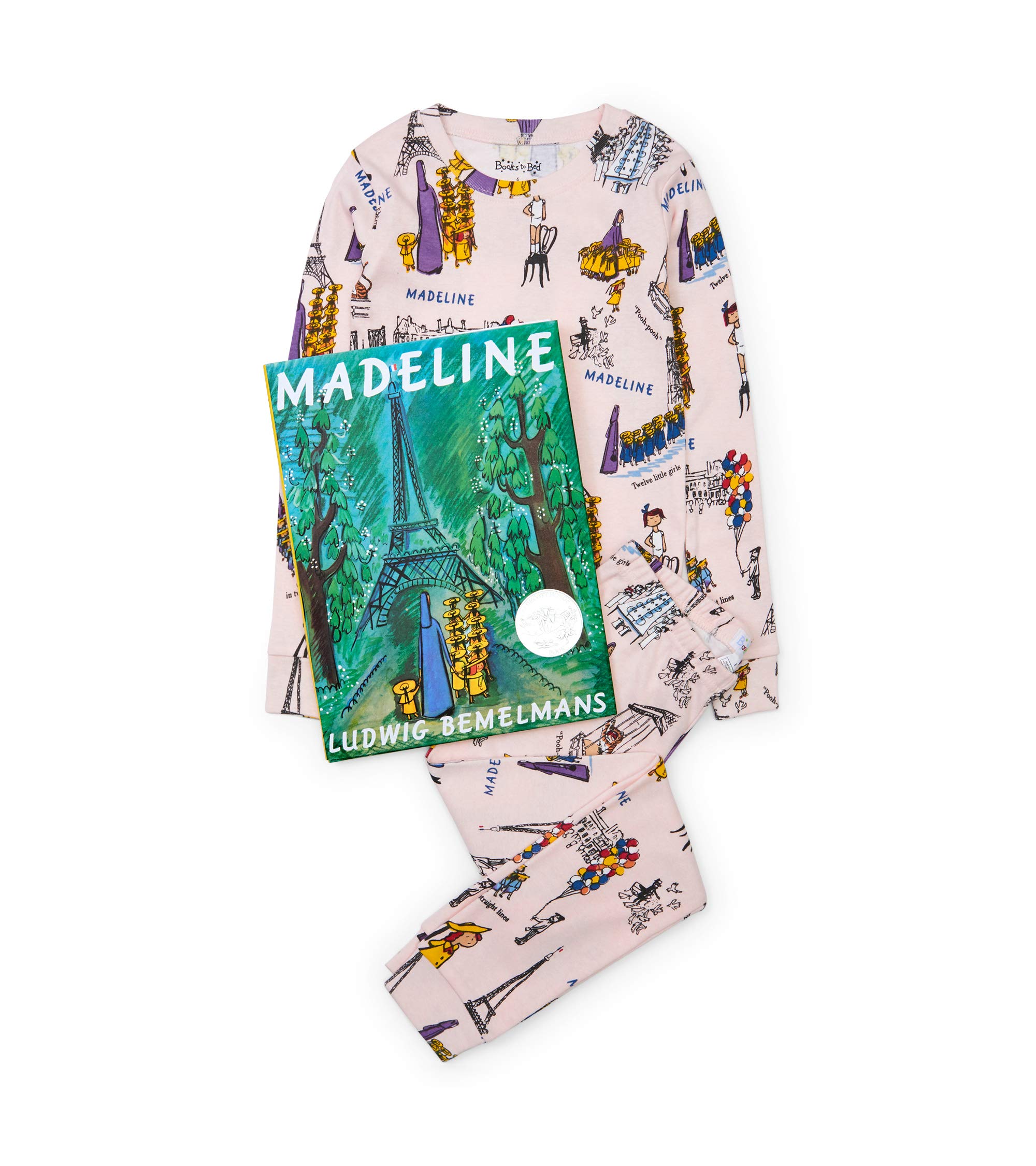 Girl's Book & Long Sleeve Printed Pajama Set - Cute Bedtime Story Pajamas for Reading & Sleeping - Perfect for Storytime, Sleepovers & Cozy Nights