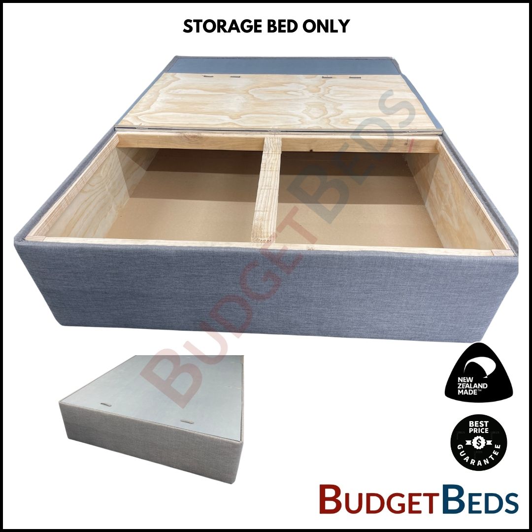 Premium Queen Size Storage Bed Base with Hinges - High Quality NZ Made Furniture for Bedroom Organization & Space Saving