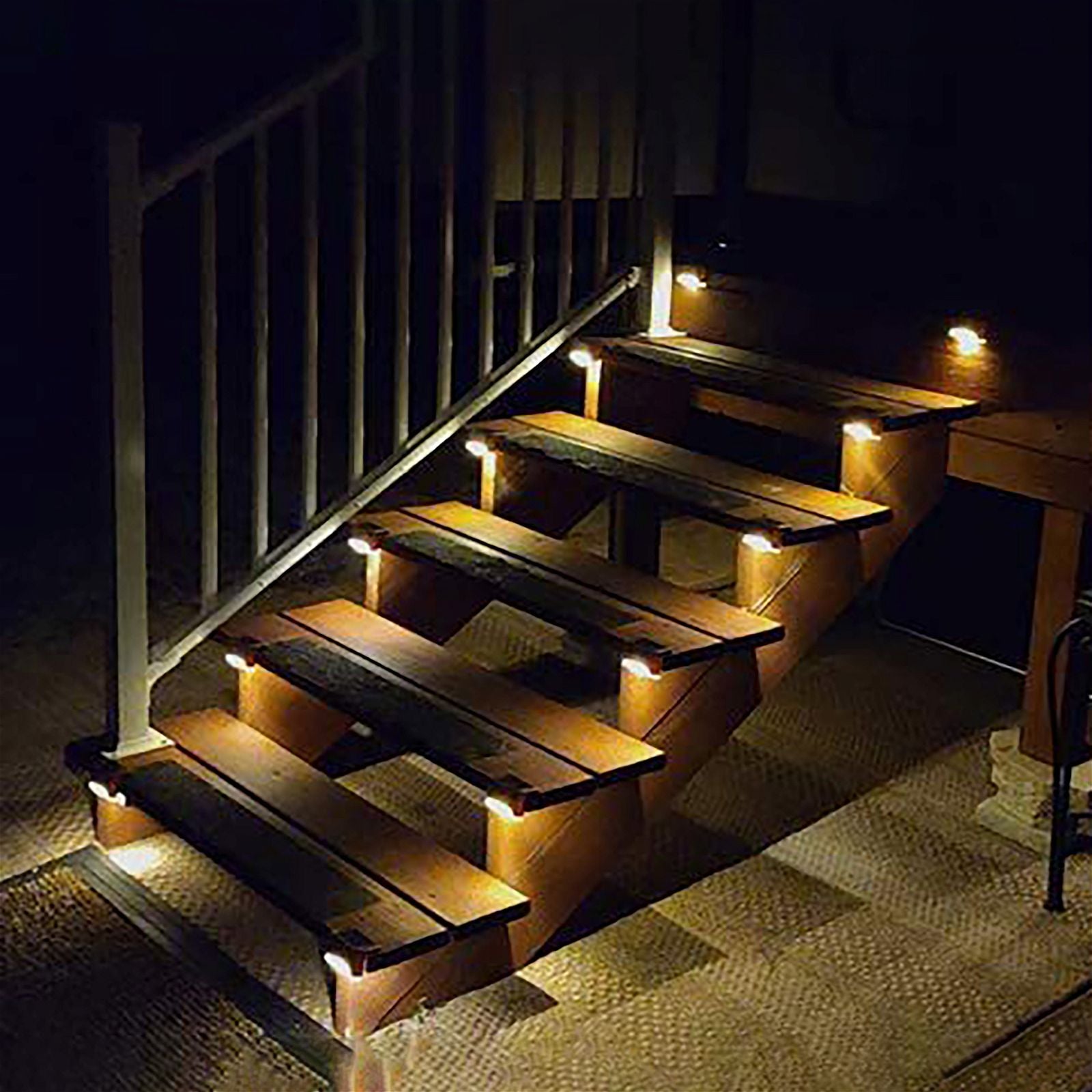 4 Pack Solar Powered Outdoor Deck Lights - Waterproof LED Step Lights for Patio, Garden, Pathway & Stairs - Weatherproof Landscape Lighting for Night Safety & Ambience