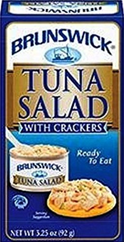 Brunswick Tuna Salad with Crackers 3.25 Oz (Pack of 6) - Protein-Packed Snack for Office Lunch, Hiking & Emergency Food Supply