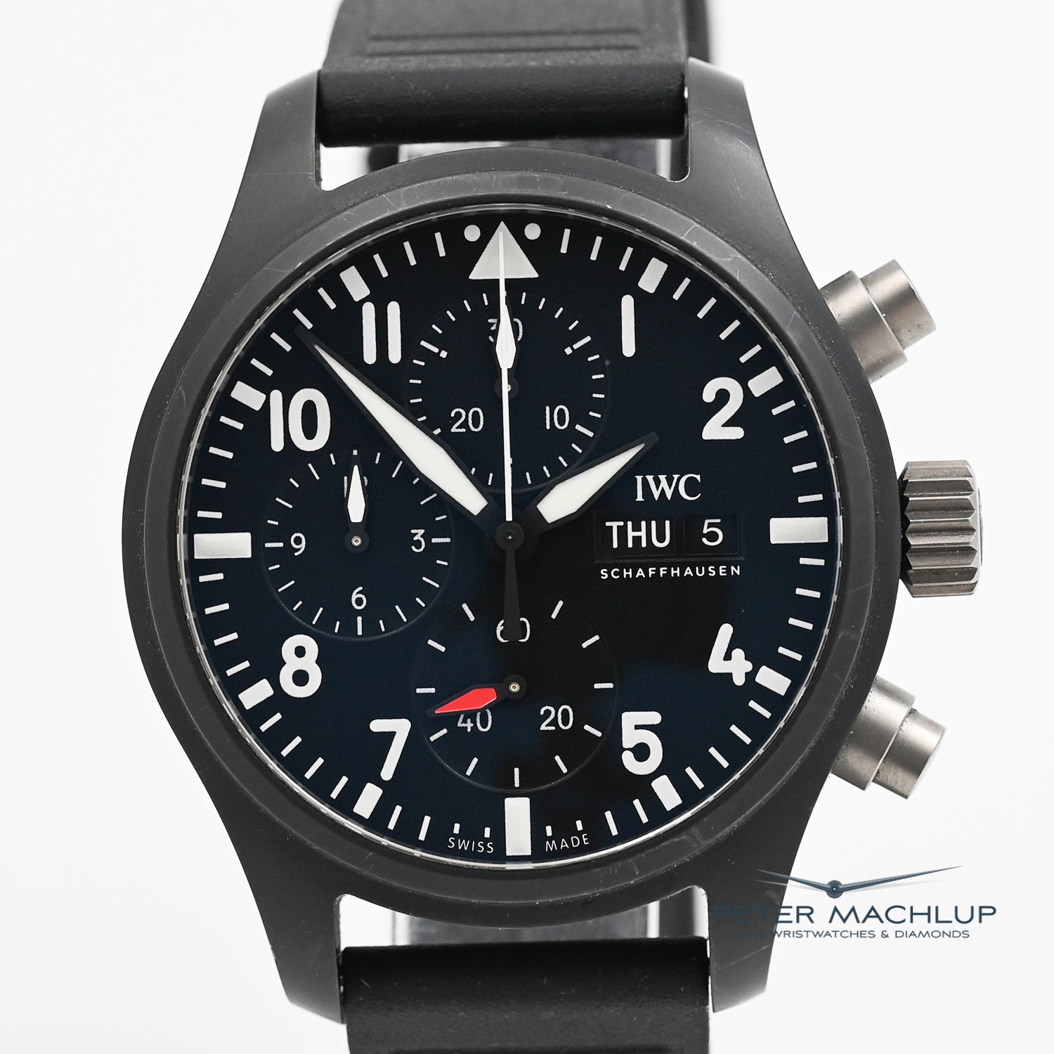 IWC Pilot Top Gun Chronograph 2023 - Luxury Swiss Men's Watch with Black Ceramic Case & Automatic Movement | Perfect for Aviation Enthusiasts, Business Professionals & Collectors